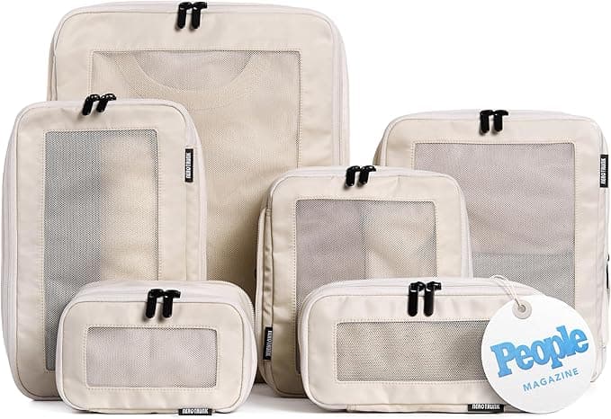 Aerotrunk Compression Packing Cubes – 6-Pack Travel Luggage Organizers
