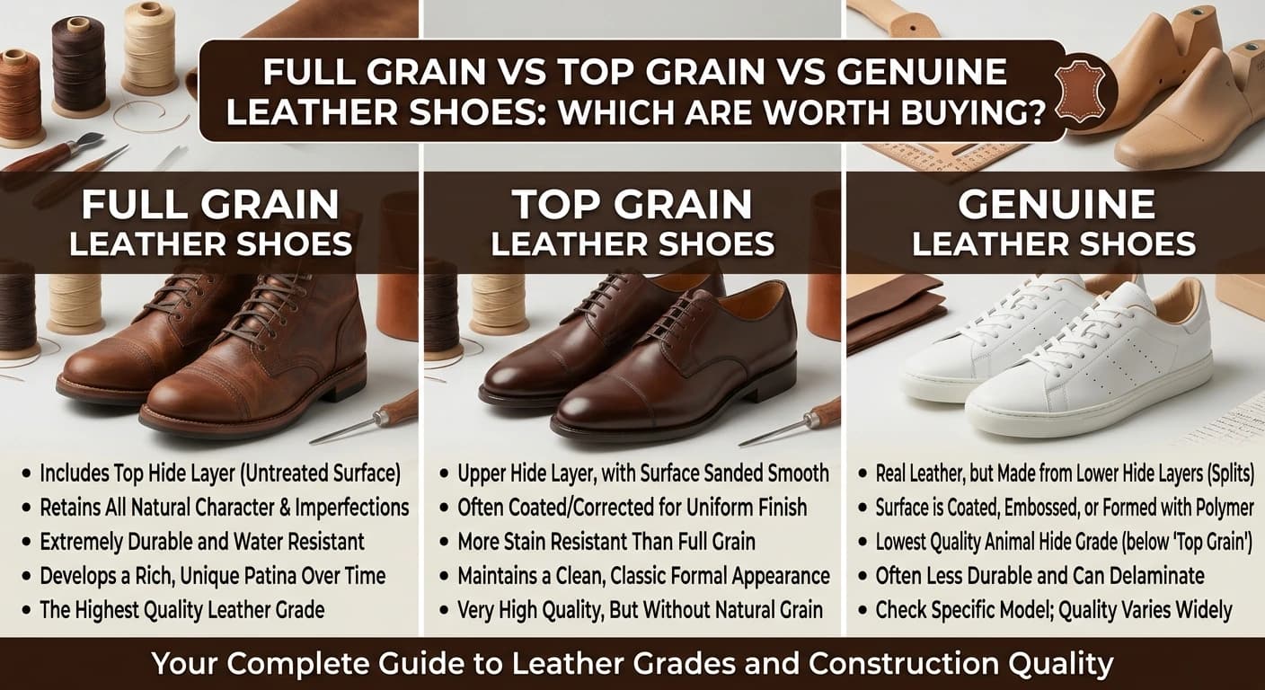 Full Grain vs Top Grain vs Genuine Leather